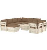 VidaXL 10-delige Loungeset met kussens pallet vurenhout