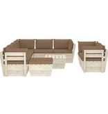 vidaXL 10-delige Loungeset met kussens pallet vurenhout