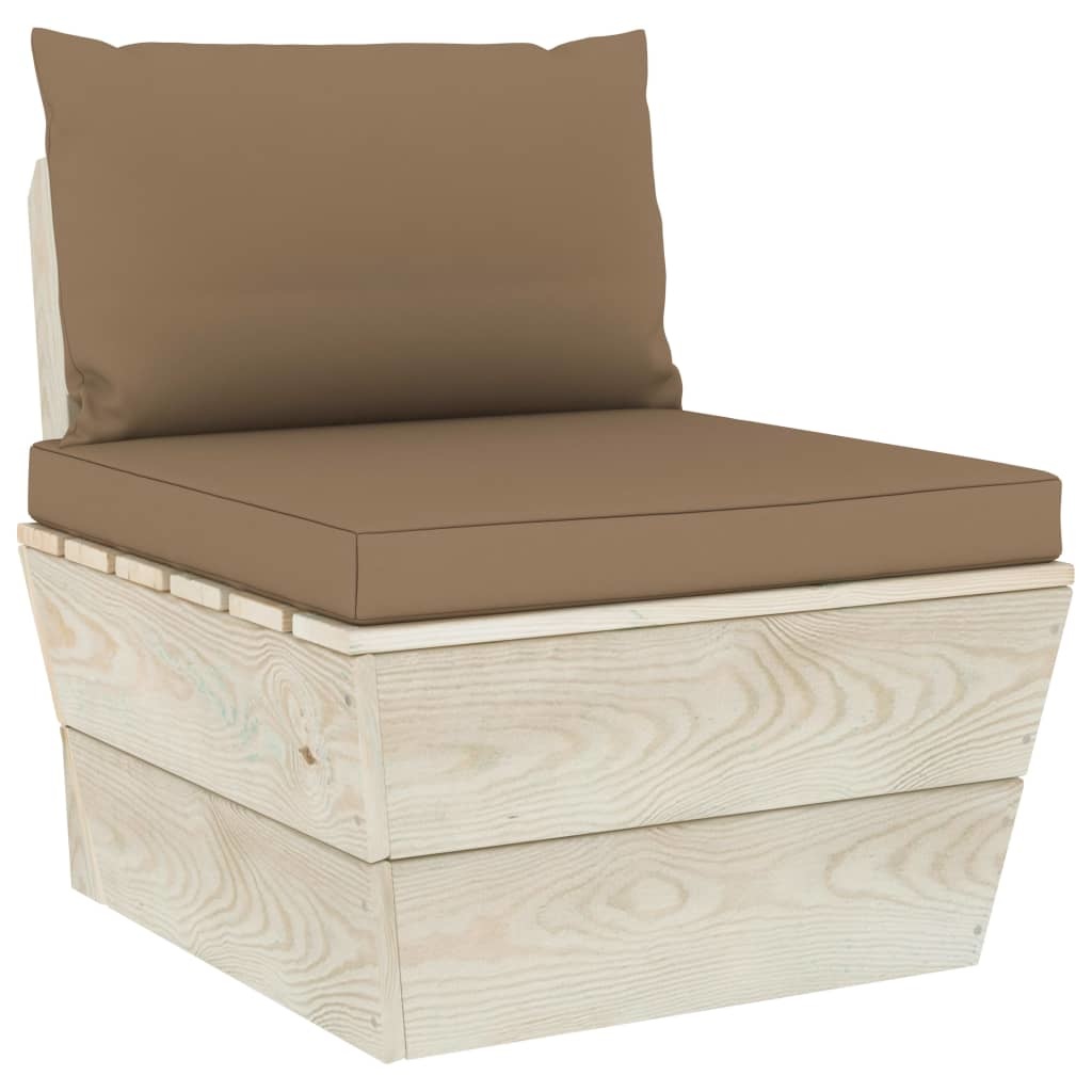 VidaXL 10-delige Loungeset met kussens pallet vurenhout