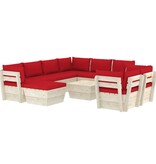 VidaXL 10-delige Loungeset met kussens pallet vurenhout