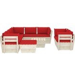 VidaXL 10-delige Loungeset met kussens pallet vurenhout
