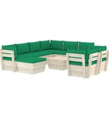 VidaXL 10-delige Loungeset met kussens pallet vurenhout