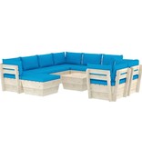 VidaXL 10-delige Loungeset met kussens pallet vurenhout