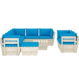 VidaXL 10-delige Loungeset met kussens pallet vurenhout