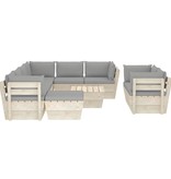 vidaXL 10-delige Loungeset met kussens pallet vurenhout