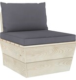 vidaXL 10-delige Loungeset met kussens pallet vurenhout