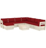 VidaXL 9-delige Loungeset met kussens pallet vurenhout