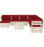 VidaXL 9-delige Loungeset met kussens pallet vurenhout