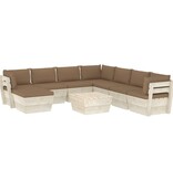 VidaXL 9-delige Loungeset met kussens pallet vurenhout