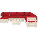 VidaXL 9-delige Loungeset met kussens pallet vurenhout