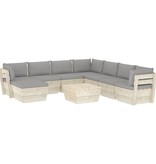 VidaXL 9-delige Loungeset met kussens pallet vurenhout