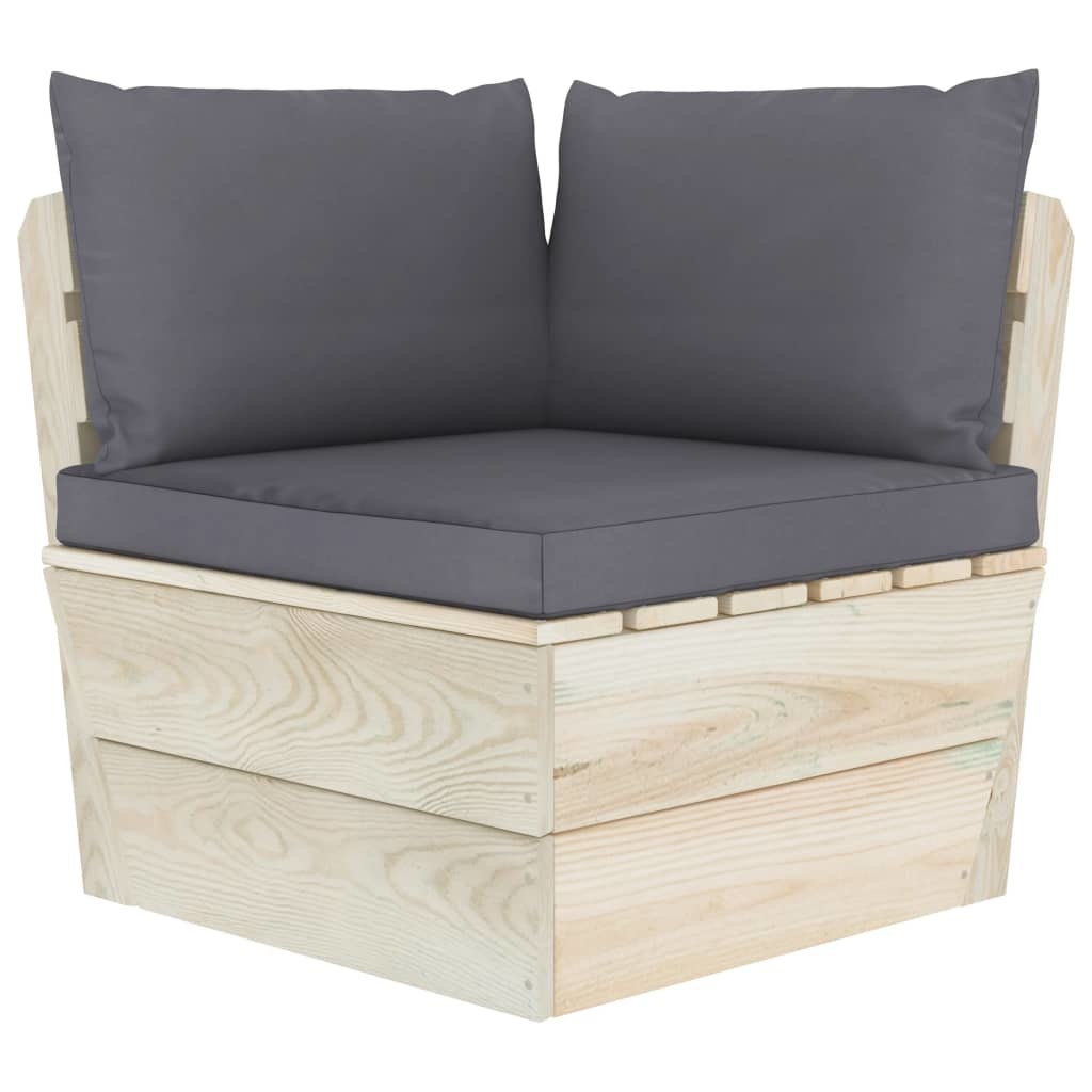 VidaXL 9-delige Loungeset met kussens pallet vurenhout