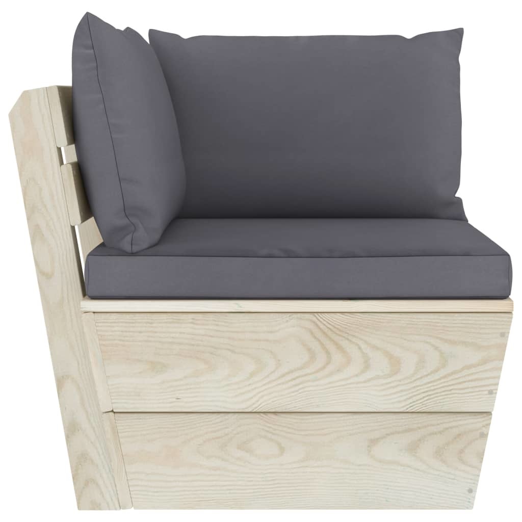 VidaXL 9-delige Loungeset met kussens pallet vurenhout