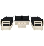 VidaXL 9-delige Loungeset met kussens pallet vurenhout