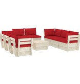 vidaXL 9-delige Loungeset met kussens pallet vurenhout