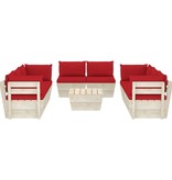 VidaXL 9-delige Loungeset met kussens pallet vurenhout
