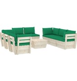 VidaXL 9-delige Loungeset met kussens pallet vurenhout