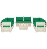 VidaXL 9-delige Loungeset met kussens pallet vurenhout