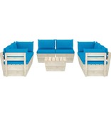VidaXL 9-delige Loungeset met kussens pallet vurenhout
