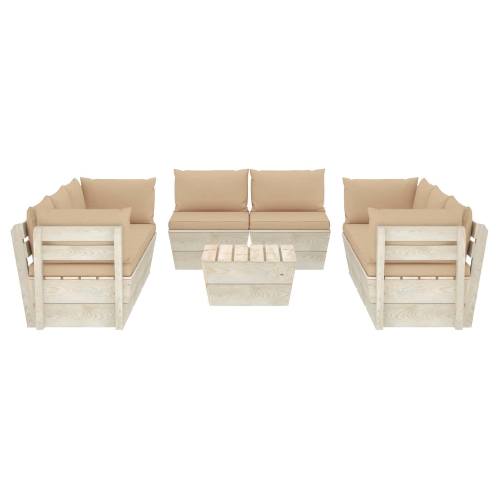 VidaXL 9-delige Loungeset met kussens pallet vurenhout