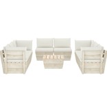 VidaXL 9-delige Loungeset met kussens pallet vurenhout