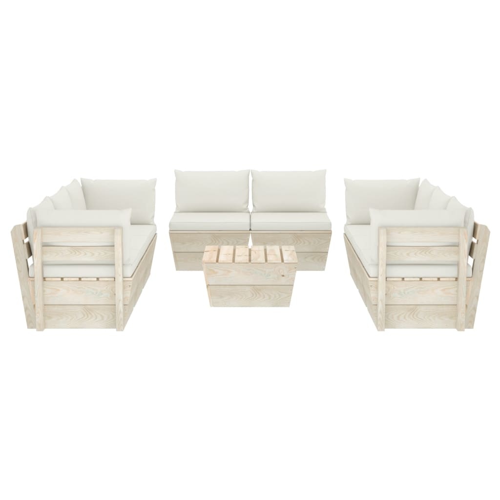 VidaXL 9-delige Loungeset met kussens pallet vurenhout