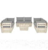 VidaXL 9-delige Loungeset met kussens pallet vurenhout