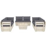 VidaXL 9-delige Loungeset met kussens pallet vurenhout