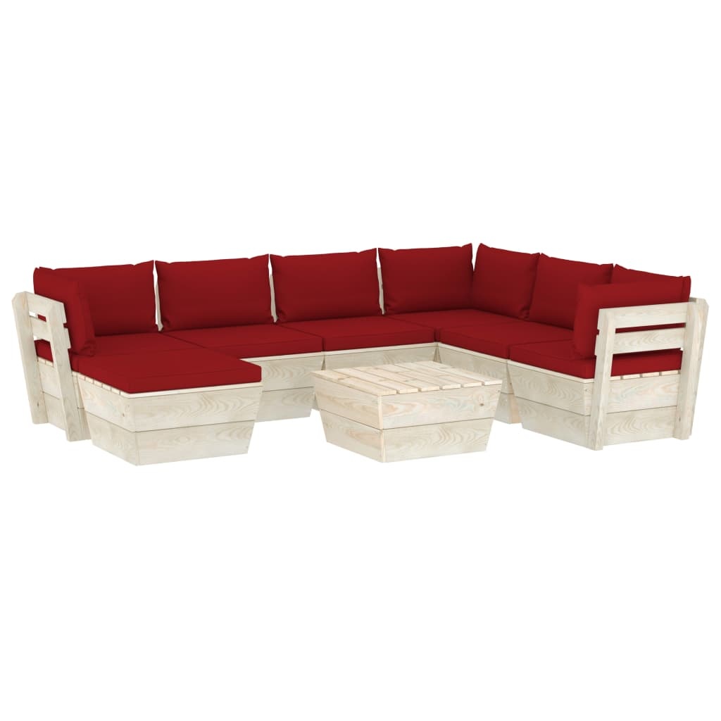 VidaXL 8-delige Loungeset met kussens pallet vurenhout