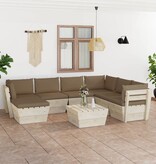 VidaXL 8-delige Loungeset met kussens pallet vurenhout