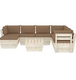 VidaXL 8-delige Loungeset met kussens pallet vurenhout