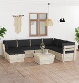 VidaXL 8-delige Loungeset met kussens pallet vurenhout