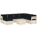 VidaXL 8-delige Loungeset met kussens pallet vurenhout