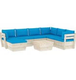 vidaXL 8-delige Loungeset met kussens pallet vurenhout