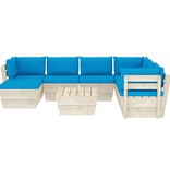 VidaXL 8-delige Loungeset met kussens pallet vurenhout