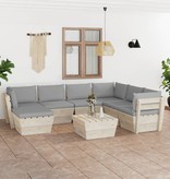 VidaXL 8-delige Loungeset met kussens pallet vurenhout