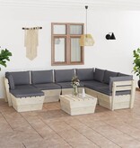 VidaXL 8-delige Loungeset met kussens pallet vurenhout