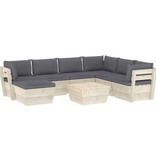 VidaXL 8-delige Loungeset met kussens pallet vurenhout