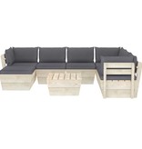 VidaXL 8-delige Loungeset met kussens pallet vurenhout