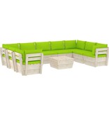 VidaXL 10-delige Loungeset met kussens pallet vurenhout