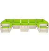 VidaXL 10-delige Loungeset met kussens pallet vurenhout