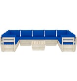 VidaXL 10-delige Loungeset met kussens pallet vurenhout