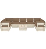 VidaXL 10-delige Loungeset met kussens pallet vurenhout