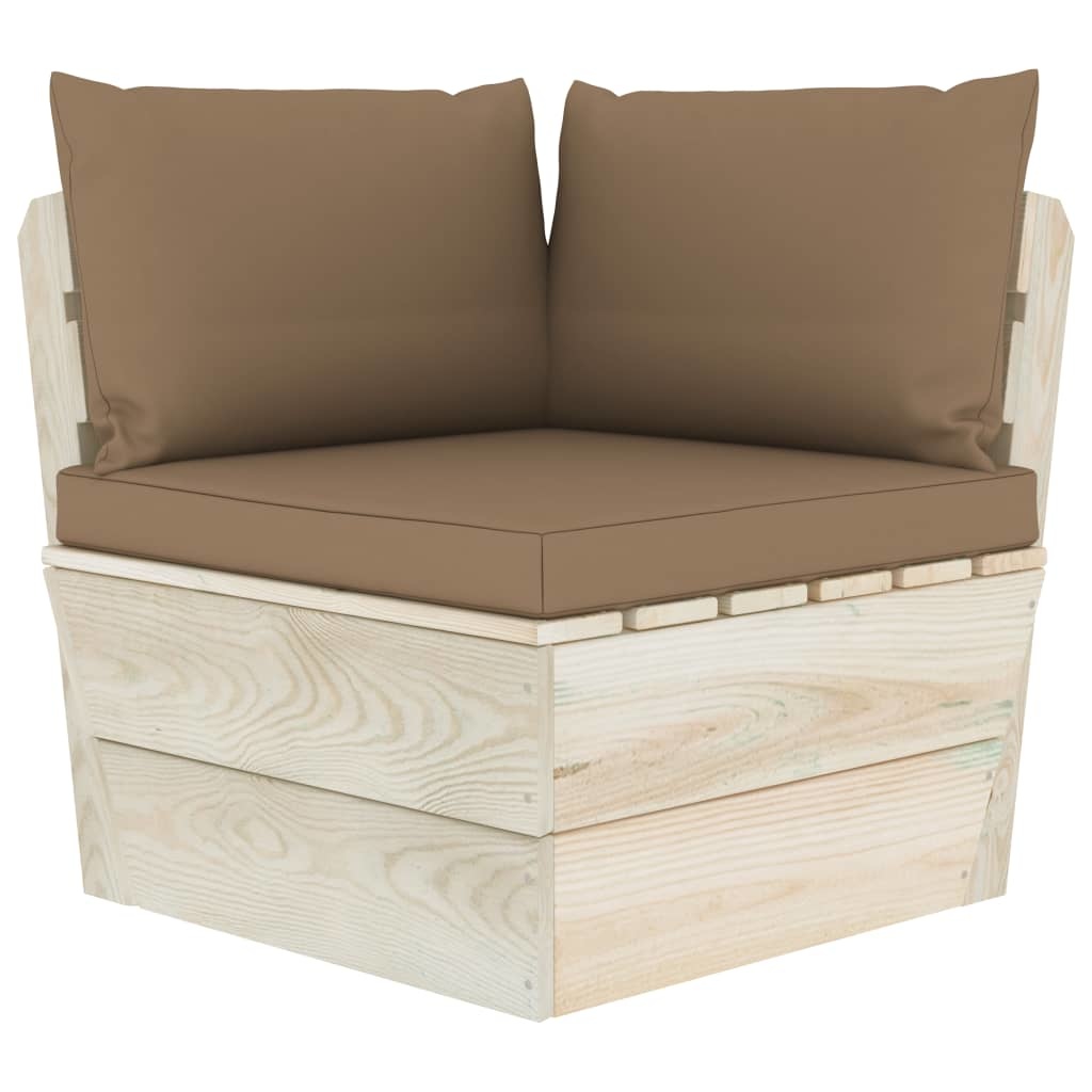 VidaXL 10-delige Loungeset met kussens pallet vurenhout