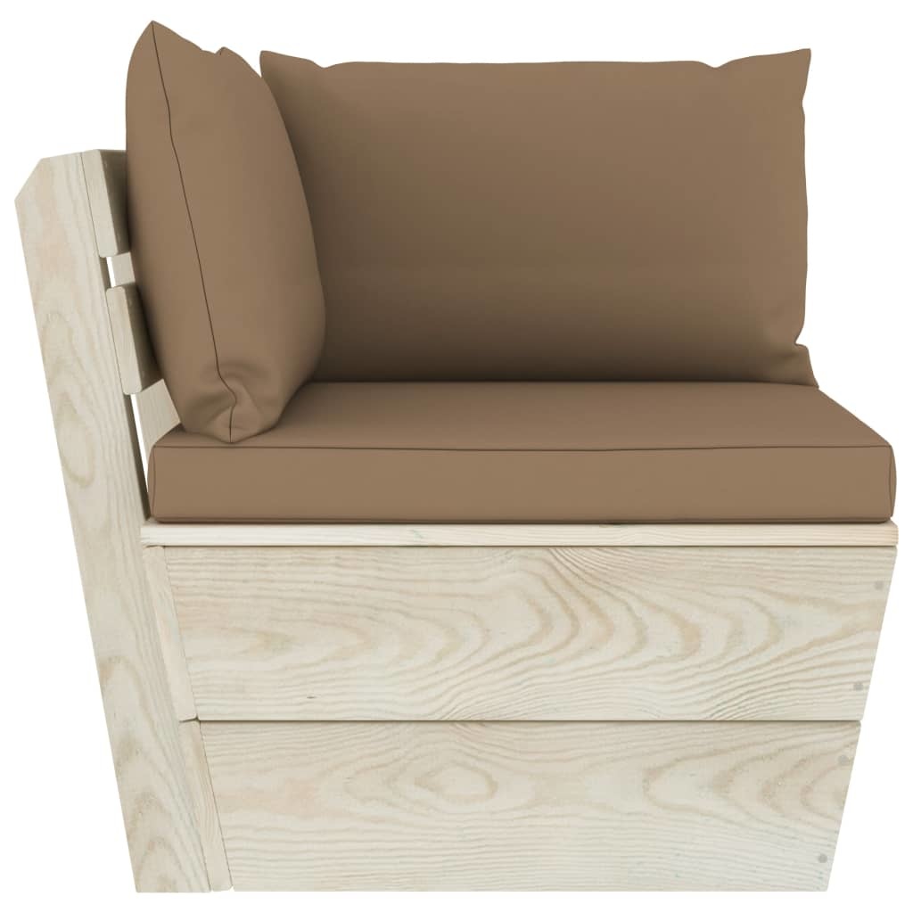 VidaXL 10-delige Loungeset met kussens pallet vurenhout