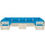 VidaXL 10-delige Loungeset met kussens pallet vurenhout