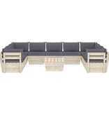 VidaXL 10-delige Loungeset met kussens pallet vurenhout
