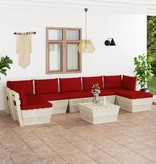 VidaXL 8-delige Loungeset met kussens pallet vurenhout