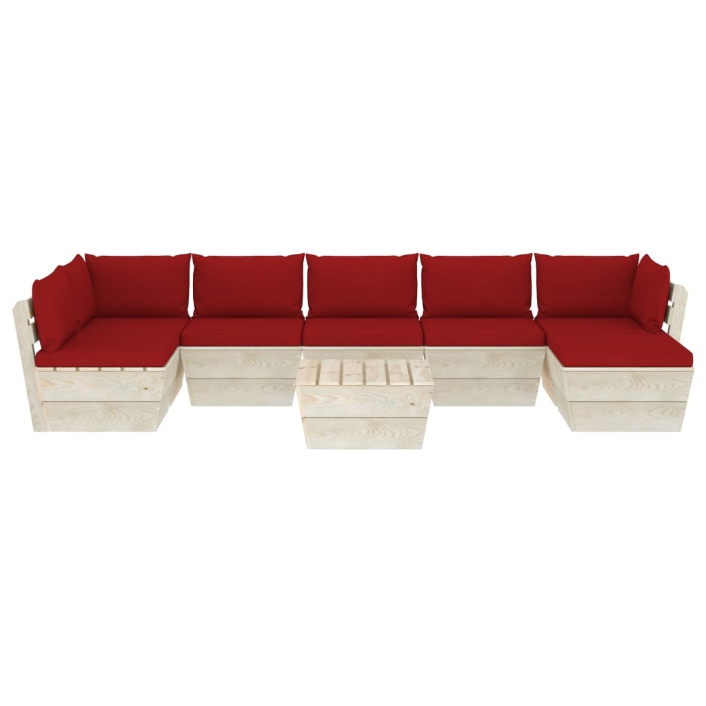 VidaXL 8-delige Loungeset met kussens pallet vurenhout