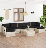 VidaXL 8-delige Loungeset met kussens pallet vurenhout